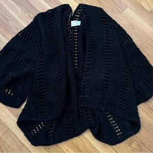 SO Black Open-Knit Women's Poncho
